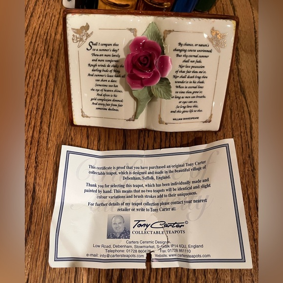 Tony Carter Collectible “Poetry Lovers” Teapot - Picture 2 of 8